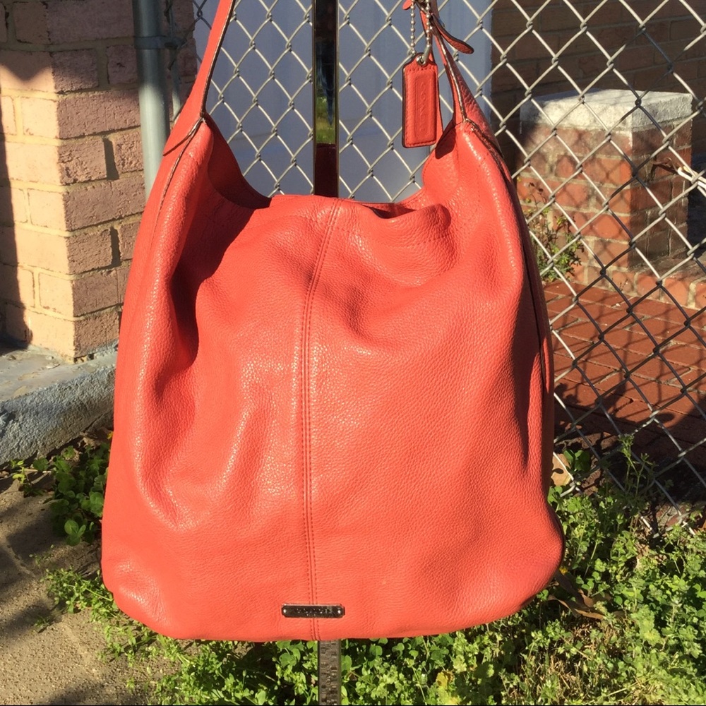 Coral Orange Coach Handbag